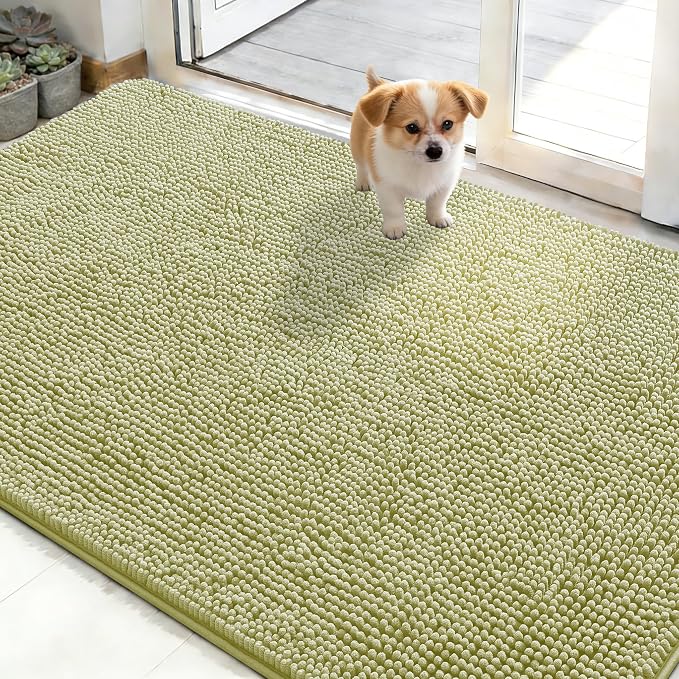 OLANLY Dog Door Mat for Muddy Paws 50x30, Super Absorbent Chenille Mud Mat | by OLANLY