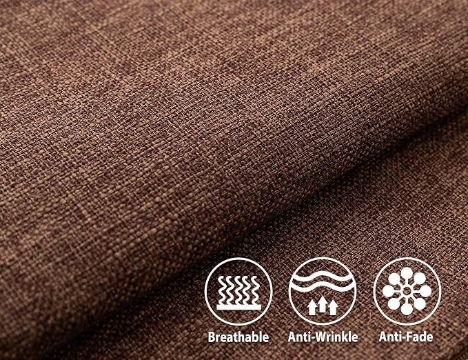 Stellhome Fall Burlap Throw Pillow Covers Square Solid Farmhouse Linen Cushion - Image 2