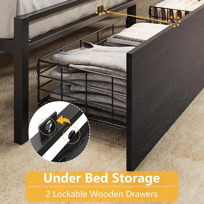 Furnulem Full Size Bed Frame - Image 4