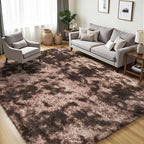 PLHXFR 6x9 Area Rug Living Room: Fluffy Bedroom Soft Shag Rug Coffee Brown | - Image 3