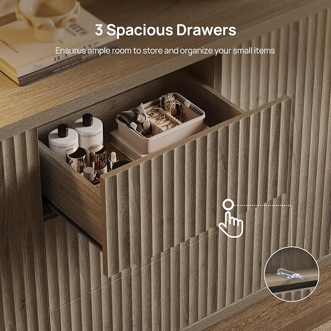 SICOTAS Buffet Cabinet with Storage 109.4" Large Modern Accent Storage Cabinet - Image 4