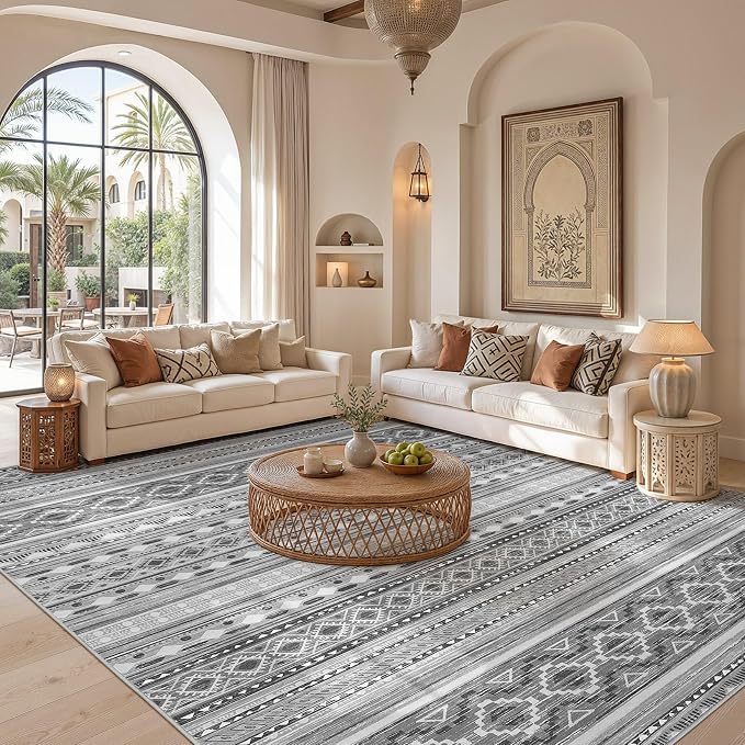 cotiled 6x9 Washable Area Rugs Living Room: Soft Lightweight Boho Rug | Solve - Image 6