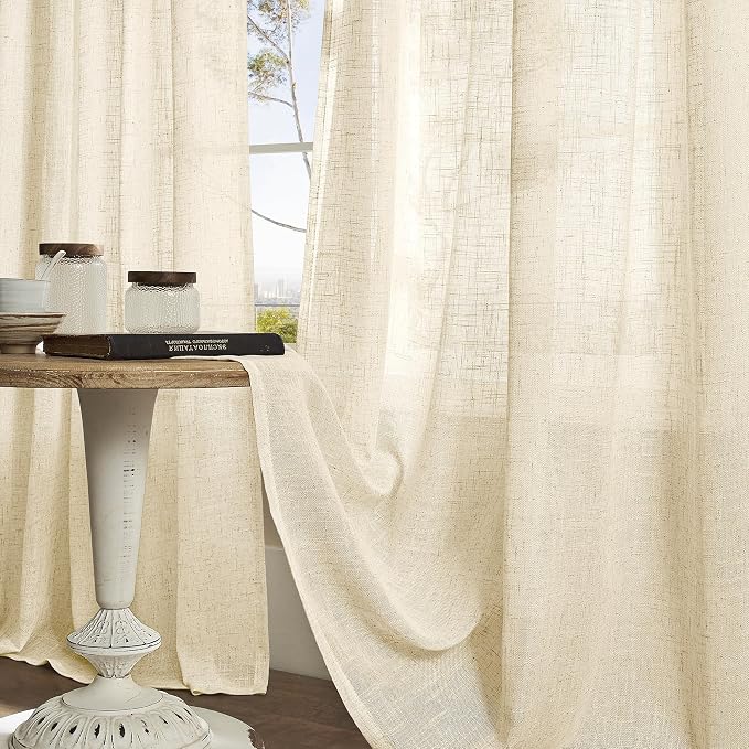 102 inches Long Sheer Linen Curtains - Image 8