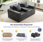 MAXYOYO Loveseat Sofa Bed, 4 in 1 Convertible Boneless Couch Folding Recliner - Image 6