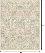Cream Green Washable 8x10 Area Rugs - Image 2