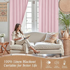 Pink 100% Blackout Window Curtains - Image 2