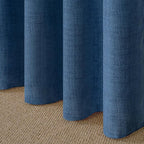 YoungsTex Navy Blue Linen Kitchen Window Curtains 40 Inch Length, Short Light - Image 8