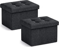 Ornavo Home Small Storage Ottoman, Foldable Collapsible Rectangle Linen Ottoman by OrnavoHome