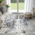 4x6 Area Rugs for Living Room Washable Bedroom Dining Room Black Grey Gold | by Aelenmu