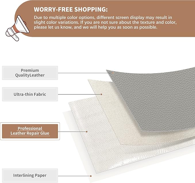 ONine Leather Repair Patch，Self-Adhesive Couch Patch，Multicolor Available - Image 2