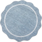 GarveeHome Scalloped Round Washable Rug, Soft Modern Round Rugs 5ft, Boho Blue - Image 9