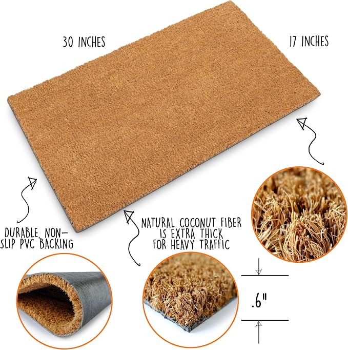 Blank Doormat Coir 30x17 Inch for Screen Printing, Welcome Mat Outdoor 1pk | - Image 2