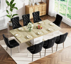 Henf 63"-79" Dining Table Set for 8, 9 Pieces Extendable Dining Table and 8 - Image 2