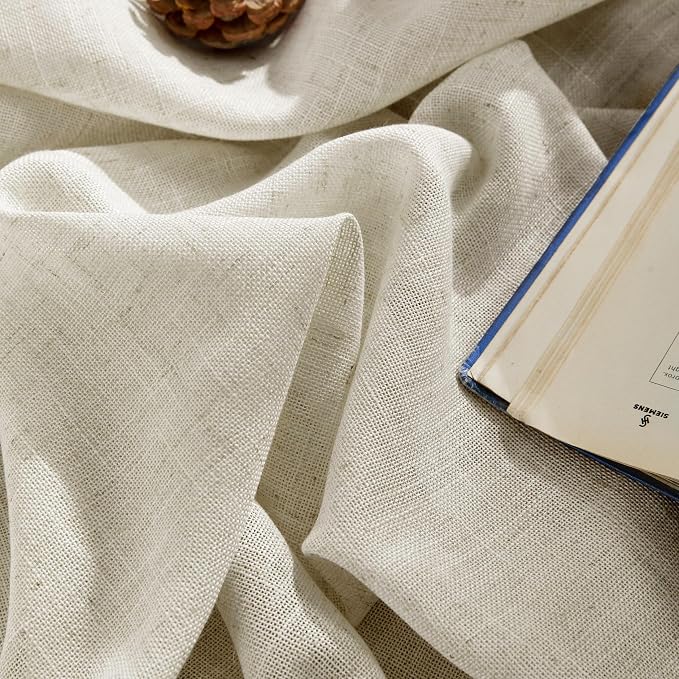 Joydeco Linen Curtains 108 Inch Length 2 Panel Sets, Light Filtering Curtains - Image 3