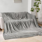 BEDELITE Fleece Blanket Soft Plush Oversized Bed Blanket Grey 120"x120" | Ultra - Image 3