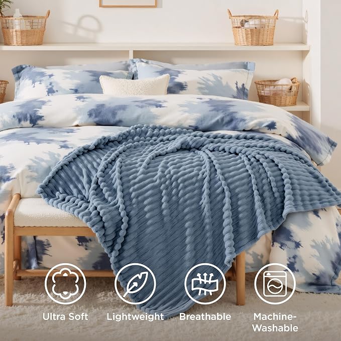 Bedsure Soft Twin XL Blanket for Bed Dorm Blue 66"x90" | Birthday Gifts for - Image 5