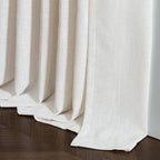 Cream Ivory Linen Pleated Light Filtering Curtains 30 Inch Length | Semi Sheer - Image 9