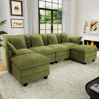 107" Cloud Couch Sectional, U Shaped Modular Sectional Sofa, 4-Seat Deep Seat by Hanherry