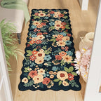 DUKINO 2x5 Washable Runner Rug, Floral Non Slip Kitchen Rug, Low Pile, by DUKINO