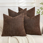 Set of 4 Soft Textured Decorative Throw Pillow Covers 26x26 Inch Cozy Farmhouse by Cozoomy