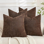 Set of 4 Soft Textured Decorative Throw Pillow Covers 18x18 Inch Cozy Farmhouse by Cozoomy
