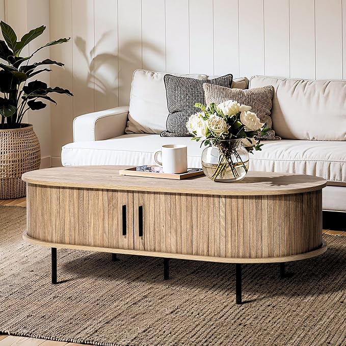 LuxenHome Oval Coffee Table by LuxenHome