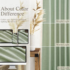 Mist Sage Linen Curtains 102 Inches Long Rod Pocket Back Tab Drapes 2 Panels Set - Image 3