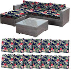 CALBODE 14 Pcs Stretch Outdoor Seat Cushion Covers, Tropical Floral, Suitable by CALBODE