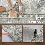 8x10 Area Rugs for Living Room, Large Washable Rug, Wheat | Rugs for Bedroom - Image 6