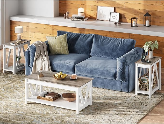 WLIVE End Tables Living Room Set of 2 - Image 2