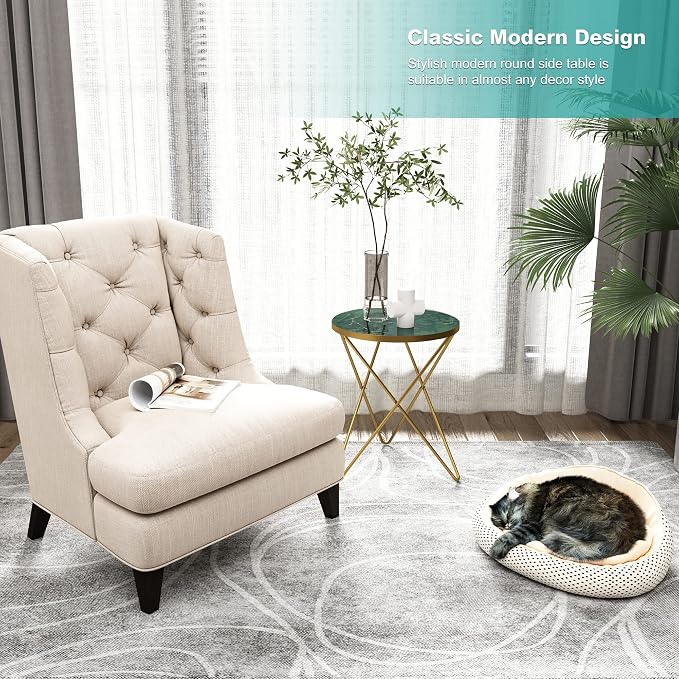 HLR Modern Round Side Table Set of 2, End Table - Image 8