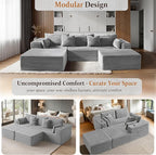 108" Oversized Cloud Sectional Couch, Comfort U Shaped Boneless Couch - Image 6
