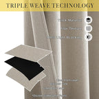 NICETOWN 100% Blackout Curtains 63 inches Long - Image 2
