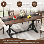 Hlivelood 71 Inch Dining Table for 6 People, Rectangular Kitchen Farmhouse - Image 3