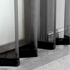 Black Sheer Kitchen Valance for Windows Set of 2, Small Modern Rod Pocket Voile - Image 3