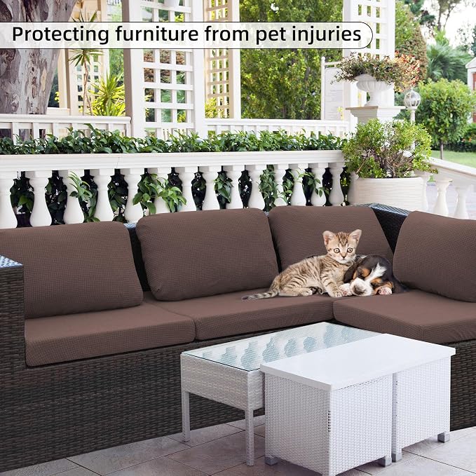 8PCS Patio Cushion Covers.Patio Furniture Couch SeatSlipcovers | Washable - Image 6