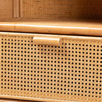 Bali & pari Curacao Modern Bohemian Light Honey Rattan 2-Drawer Bookcase - Image 7