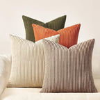 Topfinel Rust and Olive Green Velvet Throw Pillow Covers 24x24 Sofa Pillow by Topfinel