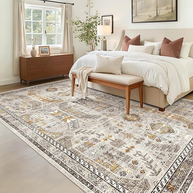 Madane 5x7 Area Rugs for Living Room, Non-Slip Washable Rug, Soft Low Pile - Image 2