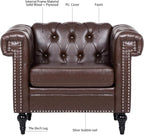 GDFStudio 39" Mid-Century Modern Sofa PU Leather Accent Couch - Image 5