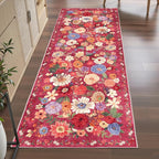 Red Hallway Runner Rug 2x6 for Bedroom Kitchen | Rubber Backing; Non Slip; by WelcometoBabovid