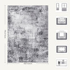 5x7 Area Rugs, Abstract Modern Ultra Soft Washable Rug, Non Slip Carpet - Image 2