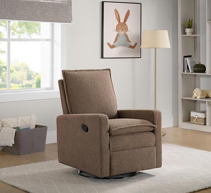 Oxford Baby Uptown Upholstered Glider Recliner Rocking Chair 360° Swivel - Image 2