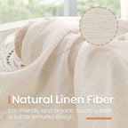 BGment 54 Inch Length Oatmeal Curtains - Image 3