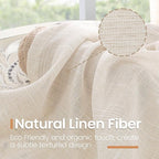 BGment Linen Oatmeal Curtains 45 Inch Length - Image 3