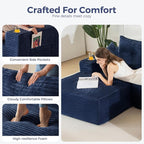 MAXYOYO 132" Giant U-Shaped Modular Sectional Couch, Modern Boneless Couch - Image 5