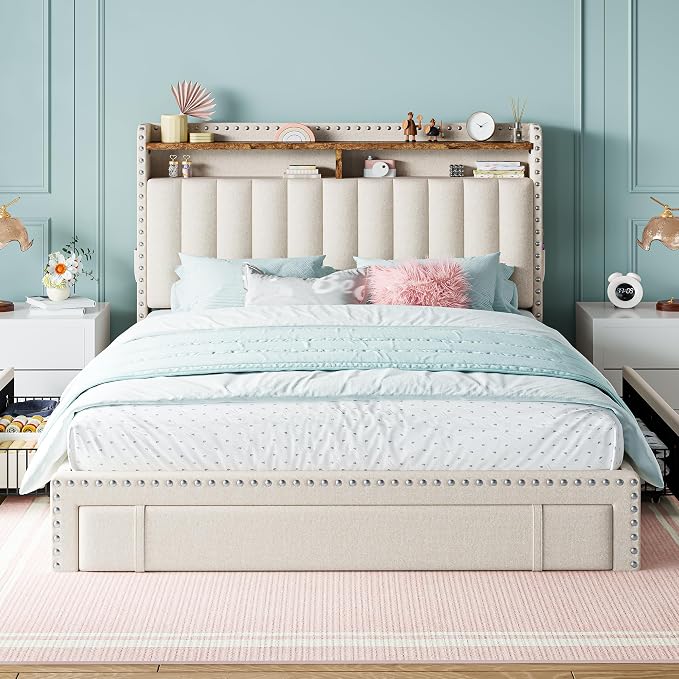 EnHomee Upholstered Full Bed Frame - Image 5