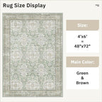 Soalmost 4x6 Area Rug for Living Room, Washable Rugs Non-Slip, Thin Foldable - Image 5