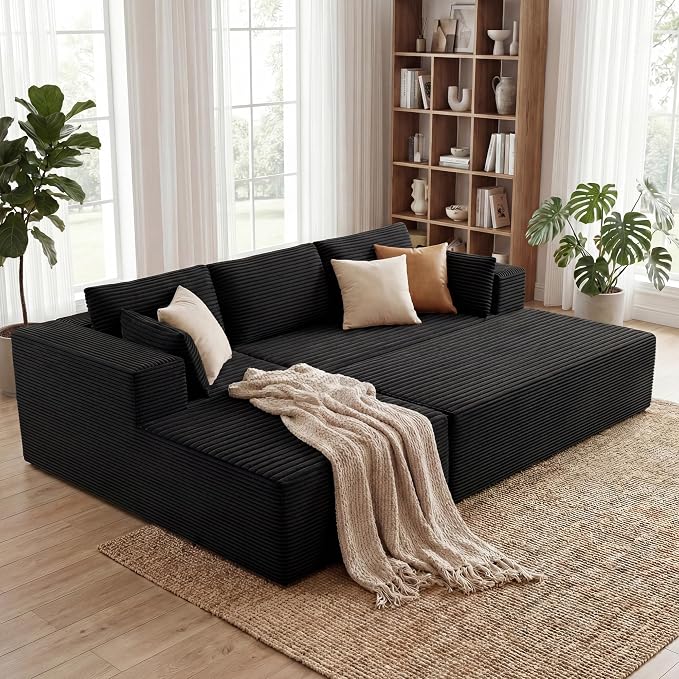 GRUSIGN 106" Oversized Sectional Boneless Sleeper Sofa Bed Couches - Image 6