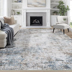Aelenmu 10x14 Area Rugs for Living Room Washable Dining Room Brown Blue | - Image 9